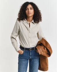 camicia in velluto a coste vestibilità regolare - putty