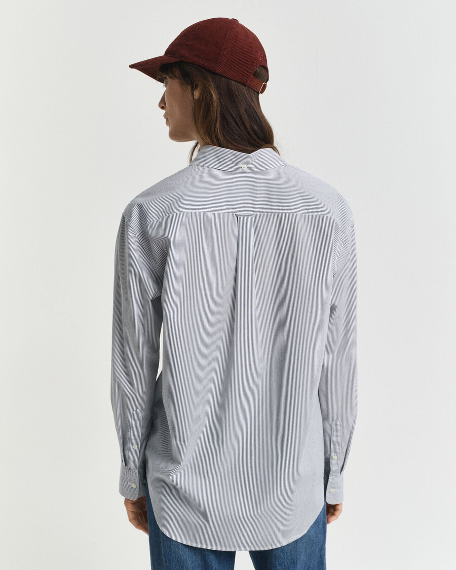 camicia classica in popeline con grafica dal taglio rilassato - blu persiano