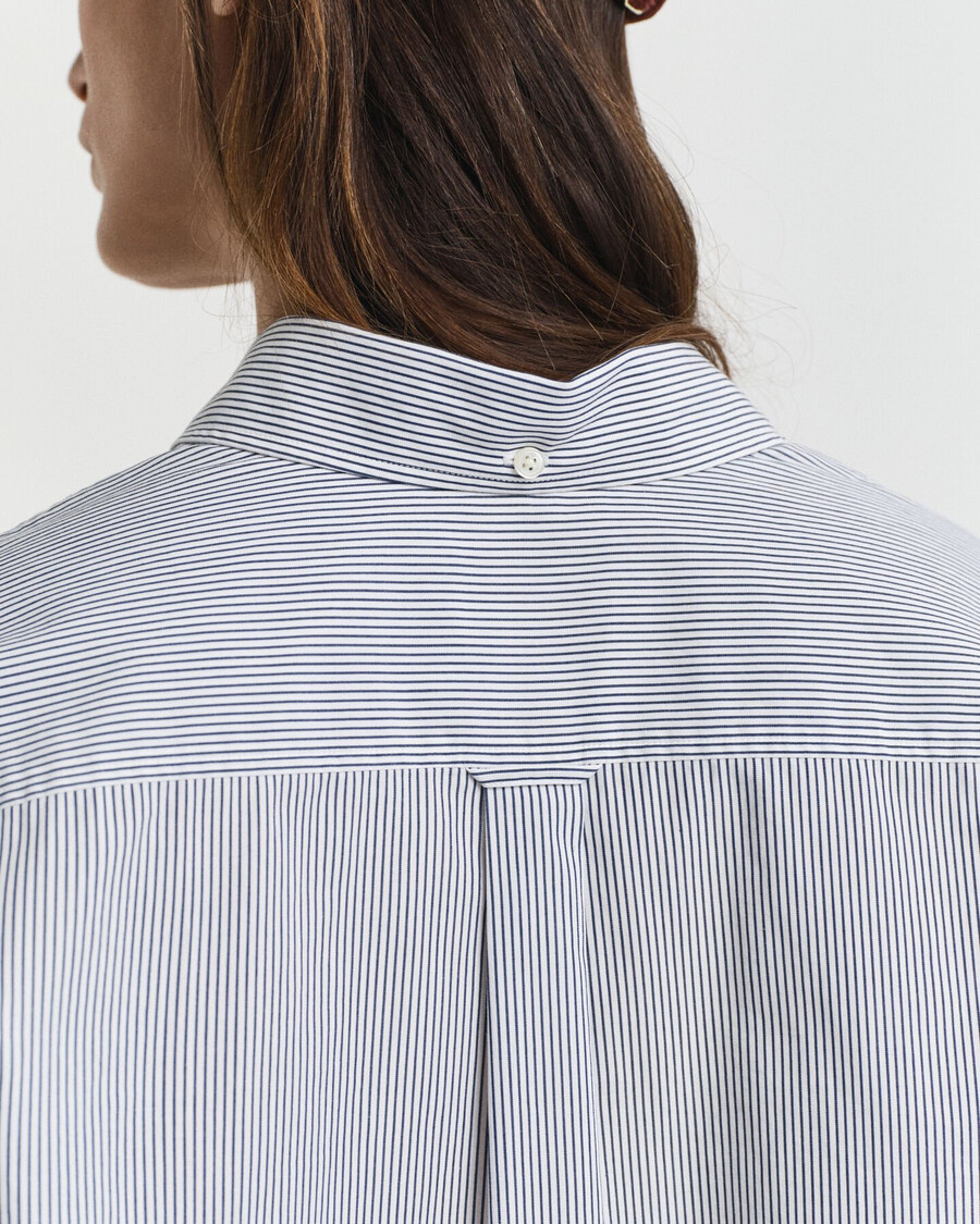 camicia classica in popeline con grafica dal taglio rilassato - blu persiano