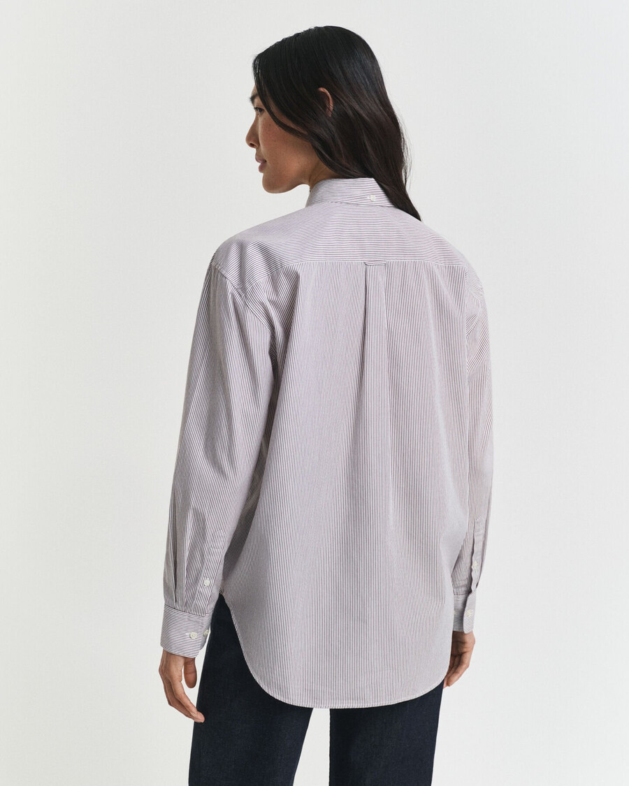 camicia classica in popeline con grafica relaxed fit - prugna vino