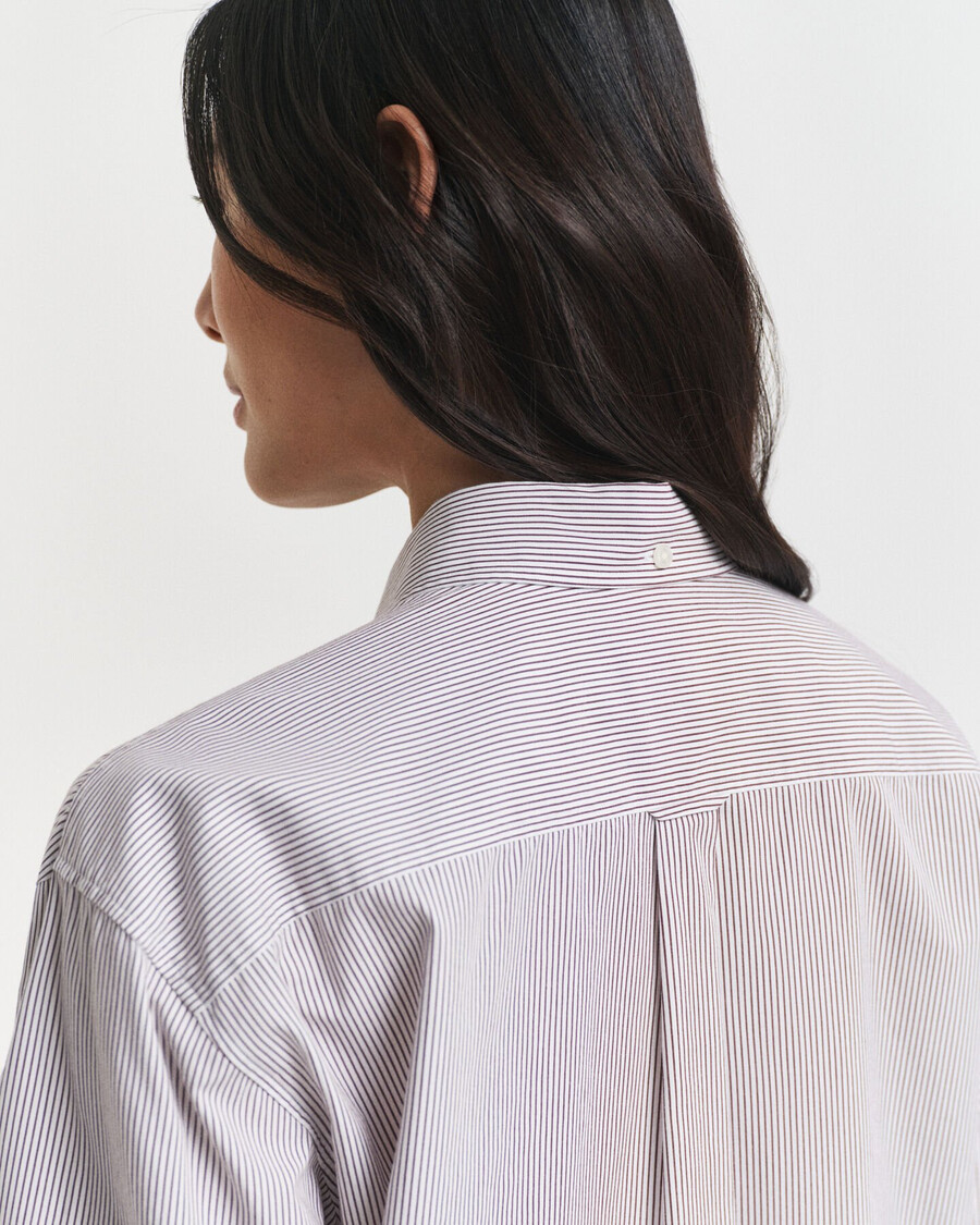 camicia classica in popeline con grafica relaxed fit - prugna vino