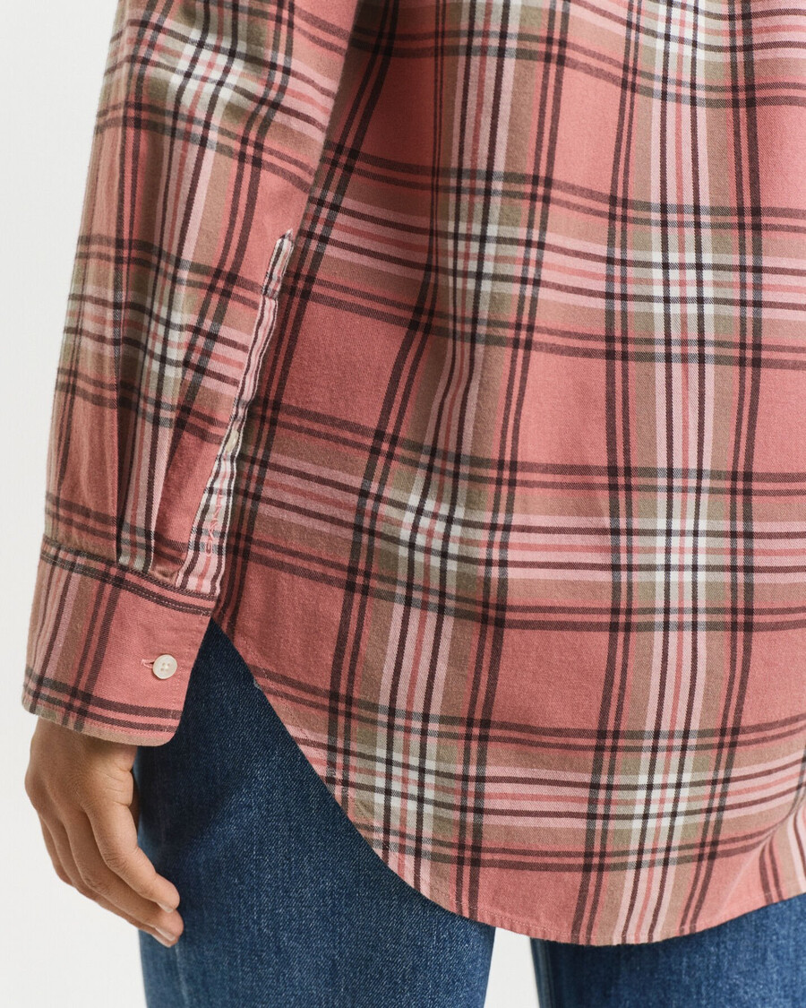 camicia in flanella a quadri dal taglio rilassato - mattone sbiadito