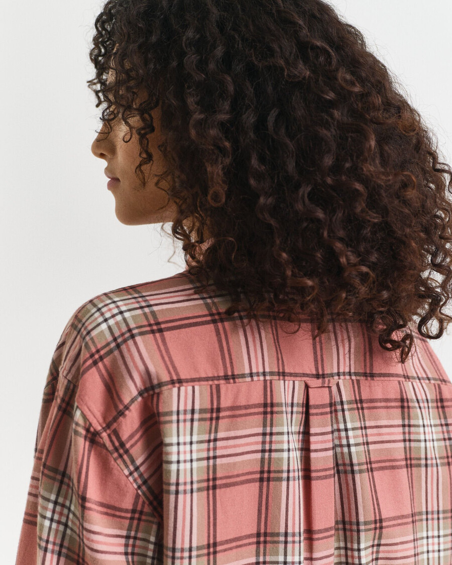 camicia in flanella a quadri dal taglio rilassato - mattone sbiadito