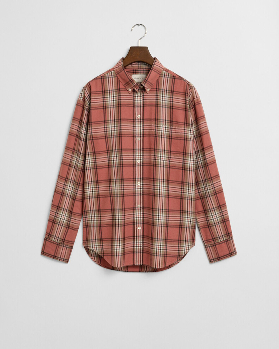camicia in flanella a quadri dal taglio rilassato - mattone sbiadito