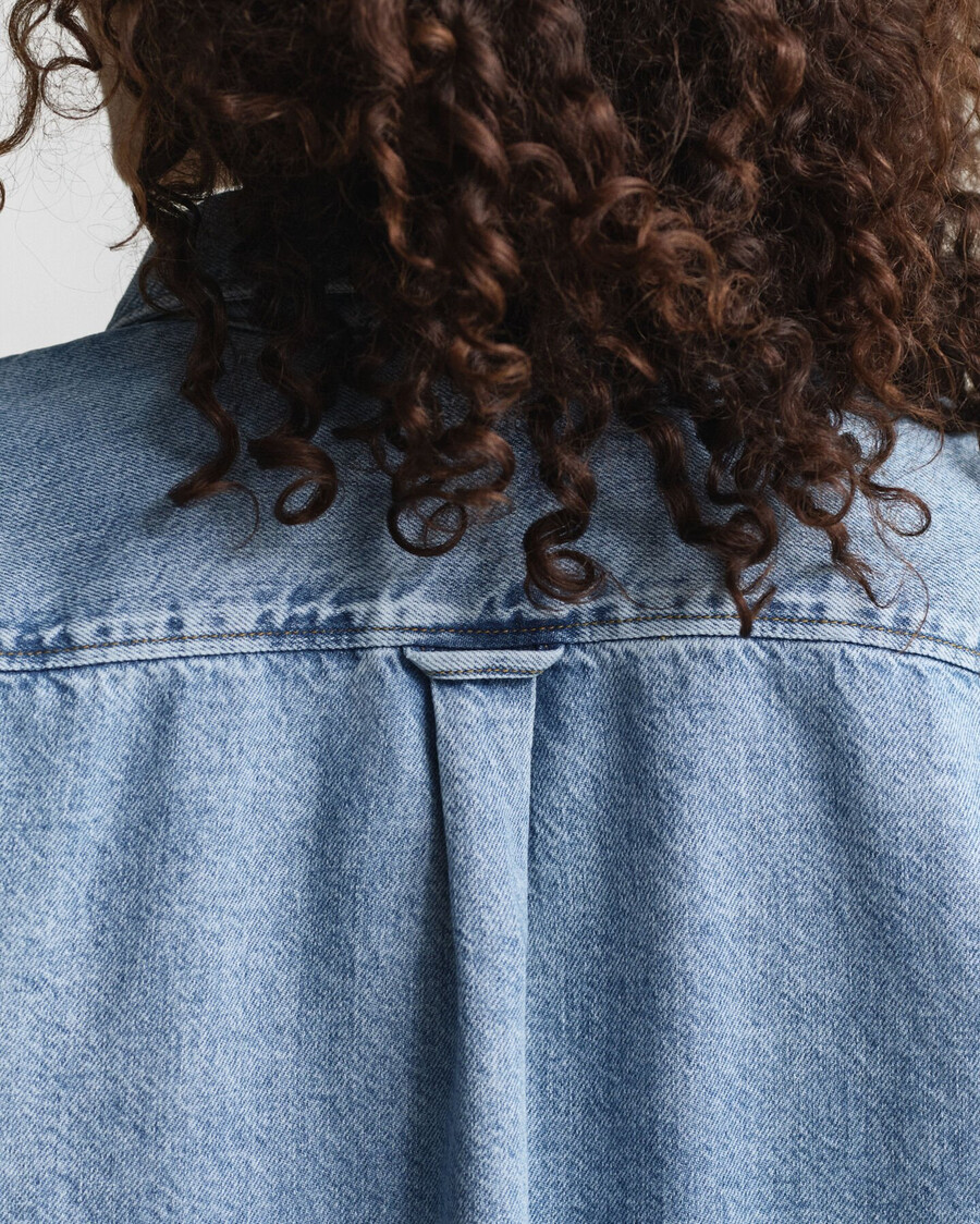camicia in denim dal taglio rilassato - blu medio consumato