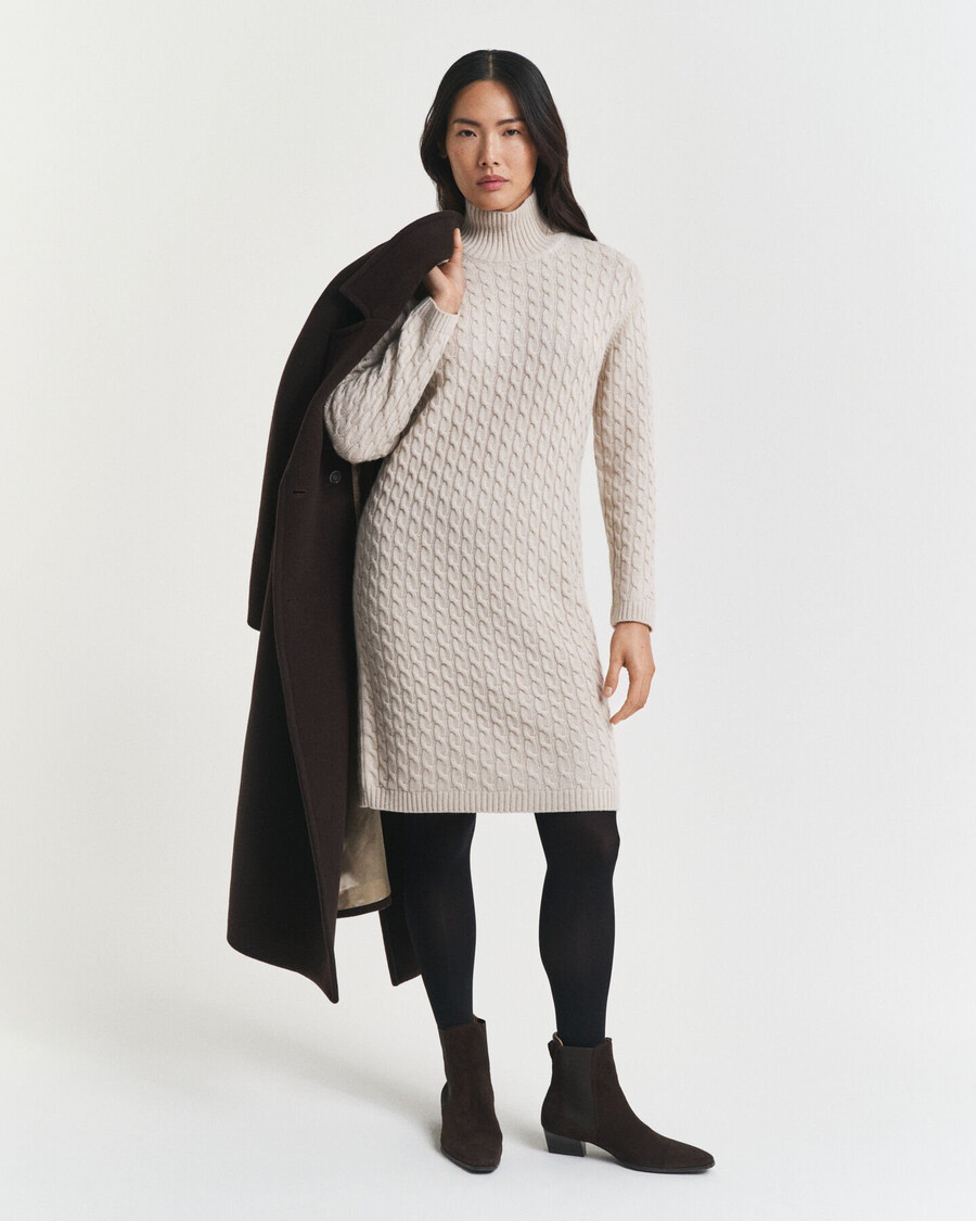 abito in maglia a trecce - seed melange
