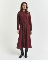abito midi in viscosa - prugna vino