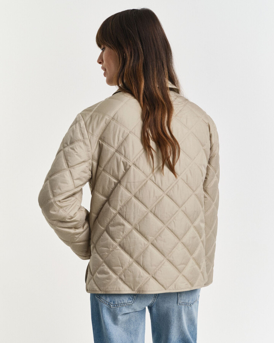 giacca trapuntata con colletto - beige cemento