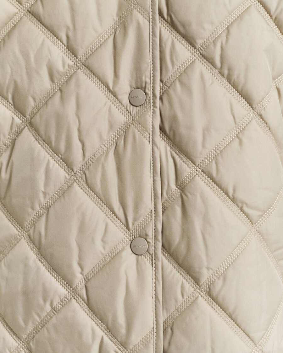 giacca trapuntata con colletto - beige cemento
