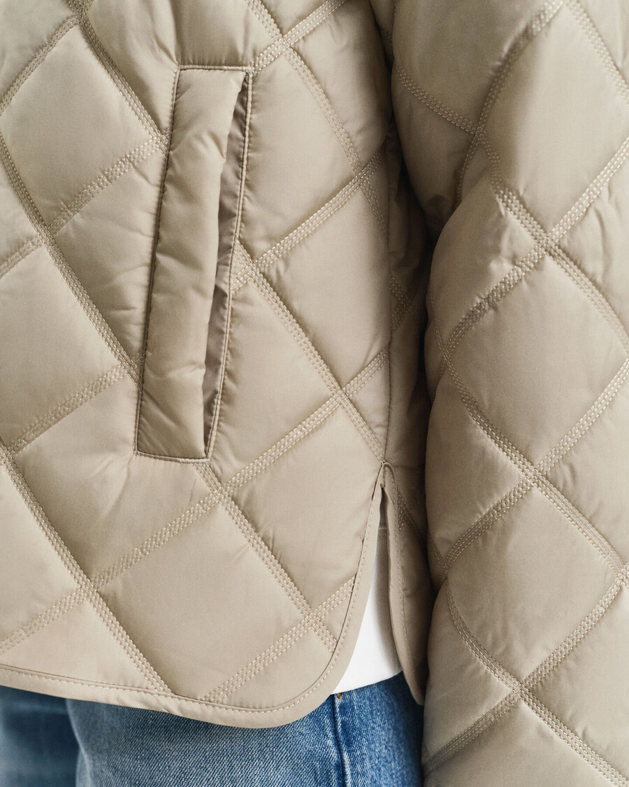 giacca trapuntata con colletto - beige cemento