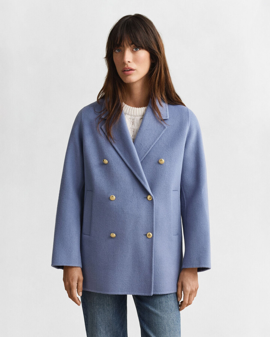 cappotto con dettagli cuciti a mano - denim sbiadito