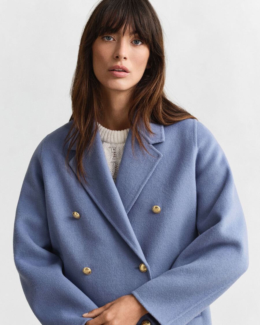cappotto con dettagli cuciti a mano - denim sbiadito