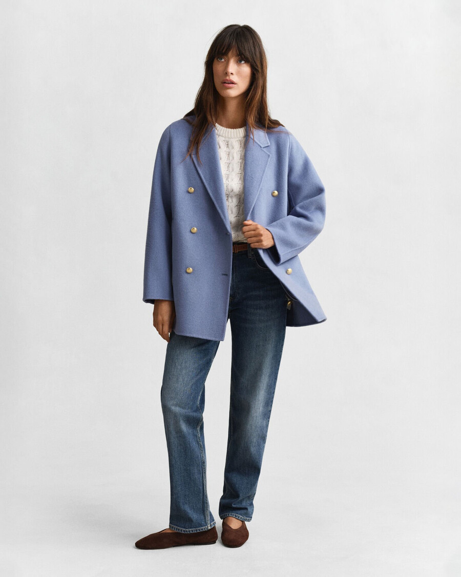 cappotto con dettagli cuciti a mano - denim sbiadito