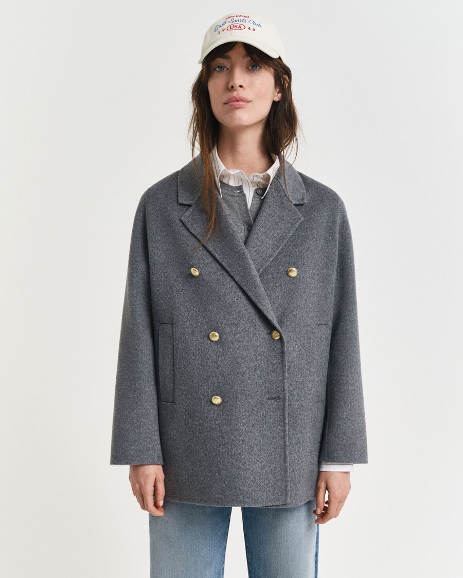 cappotto con dettagli cuciti a mano - charcoal melange