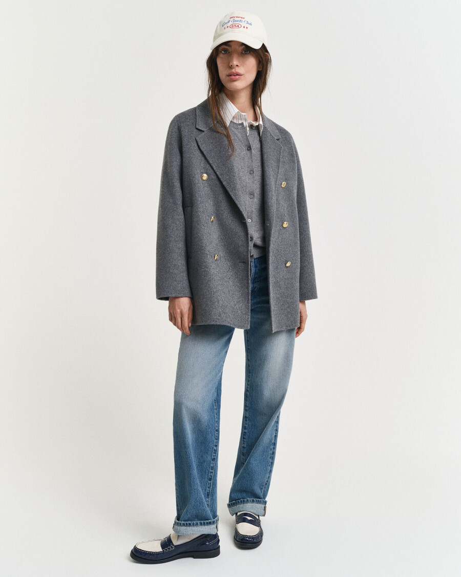cappotto con dettagli cuciti a mano - charcoal melange