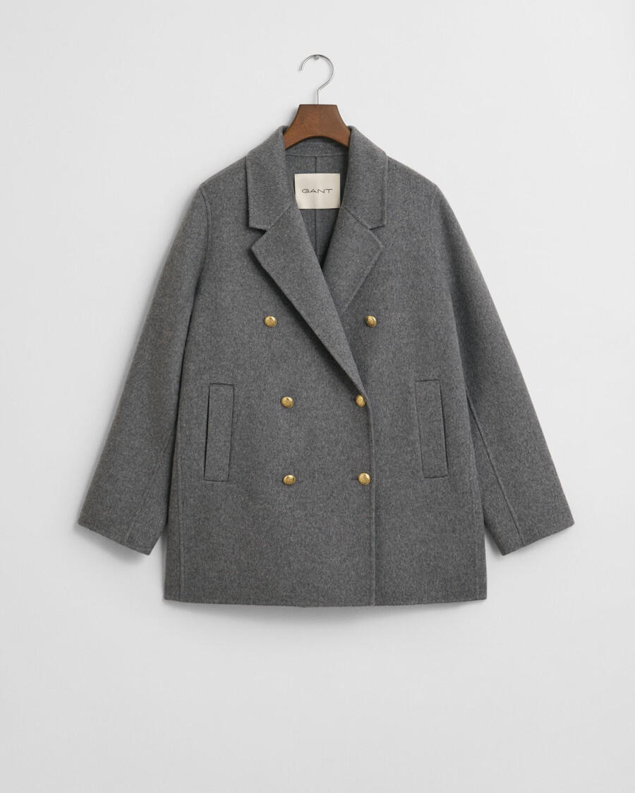 cappotto con dettagli cuciti a mano - charcoal melange