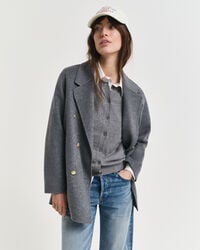 cappotto con dettagli cuciti a mano - charcoal melange