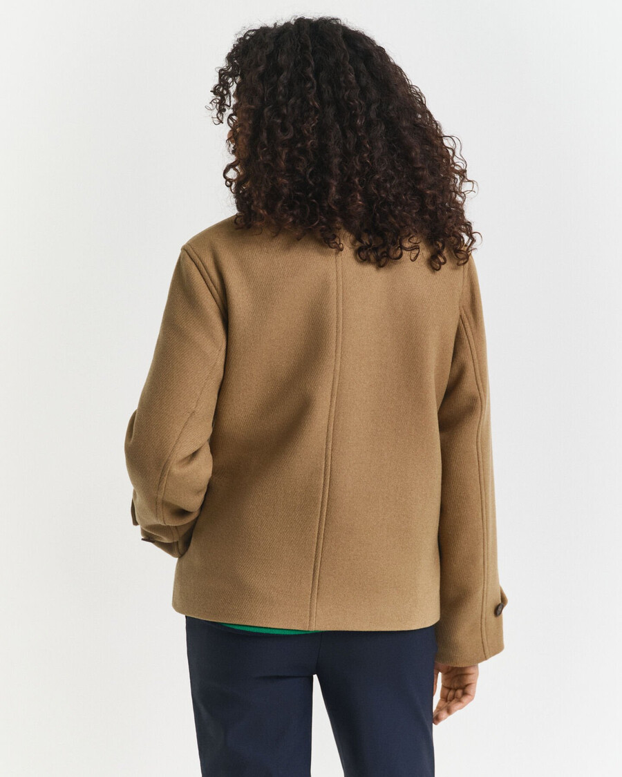 cappotto corto in misto lana - cachi caldo