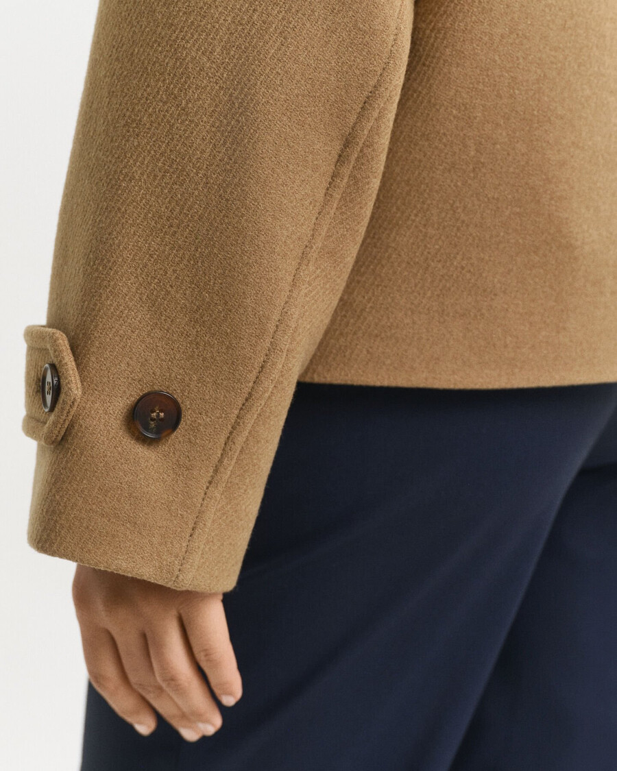 cappotto corto in misto lana - cachi caldo