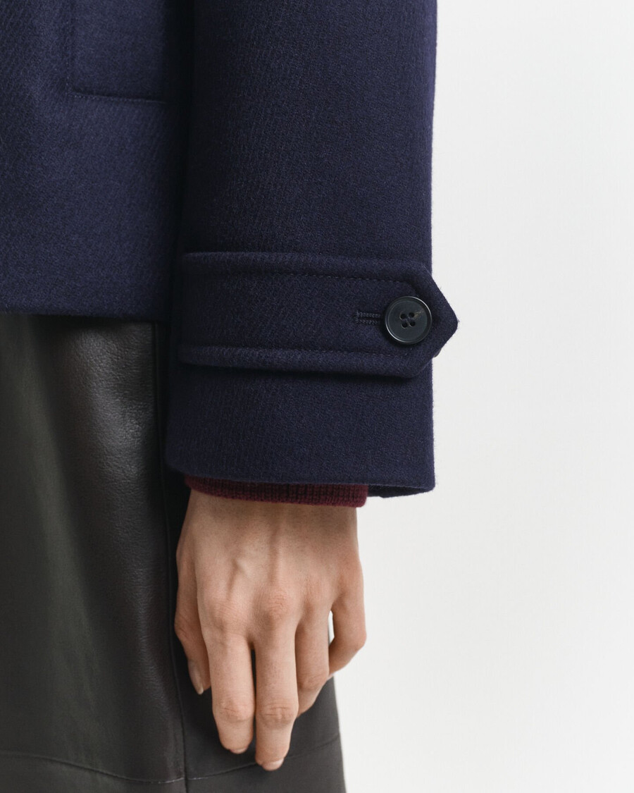 cappotto corto in misto lana - blu sera