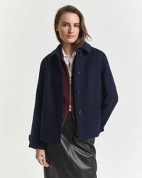 cappotto corto in misto lana - blu sera