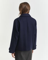 cappotto corto in misto lana - blu sera