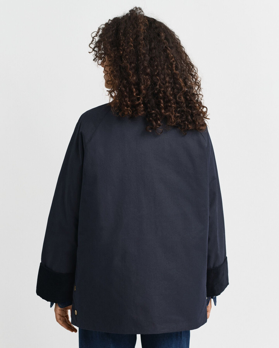 giacca a due piani in cotone cerato - blu sera