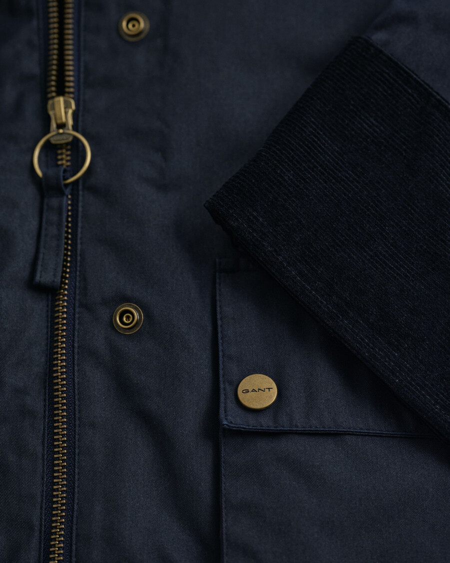 giacca a due piani in cotone cerato - blu sera