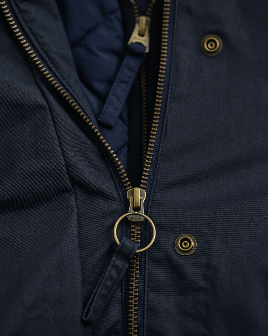 giacca a due piani in cotone cerato - blu sera