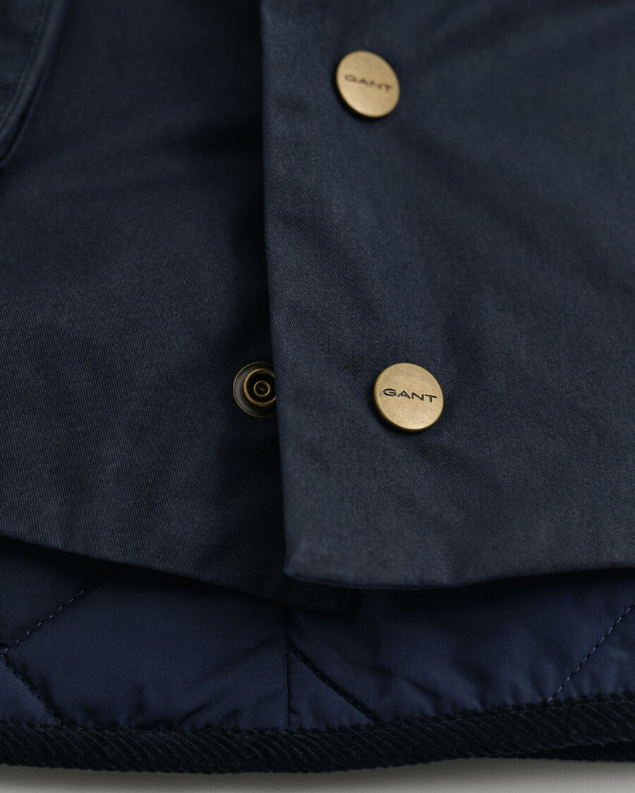 giacca a due piani in cotone cerato - blu sera