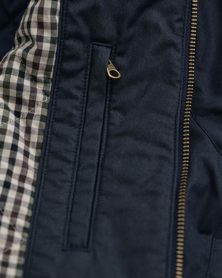 giacca a due piani in cotone cerato - blu sera
