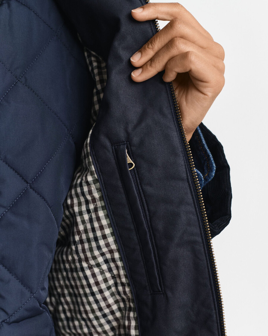 giacca a due piani in cotone cerato - blu sera