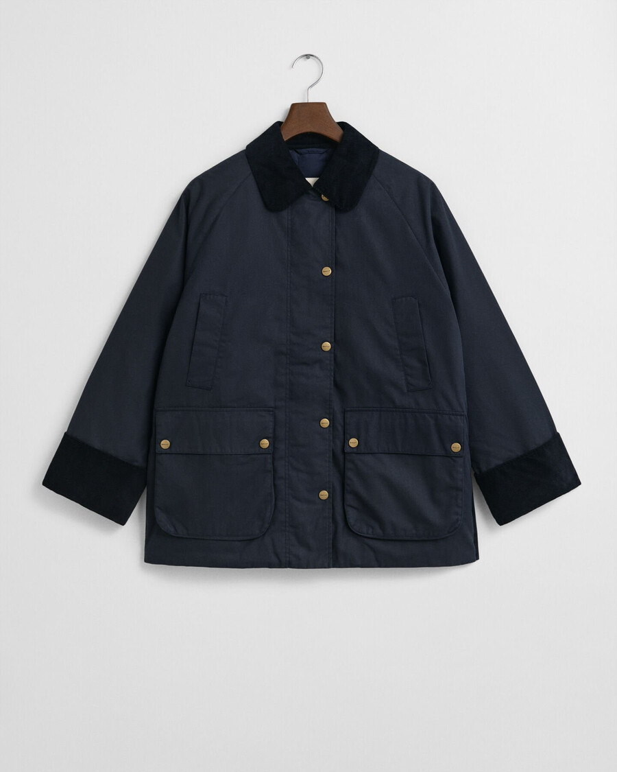 giacca a due piani in cotone cerato - blu sera