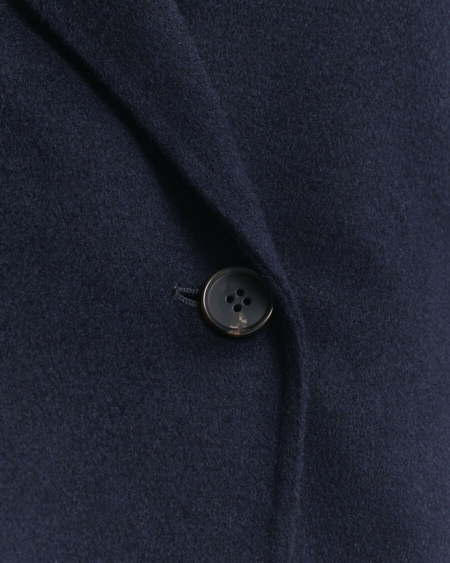 giacca con cintura cucita a mano - blu sera