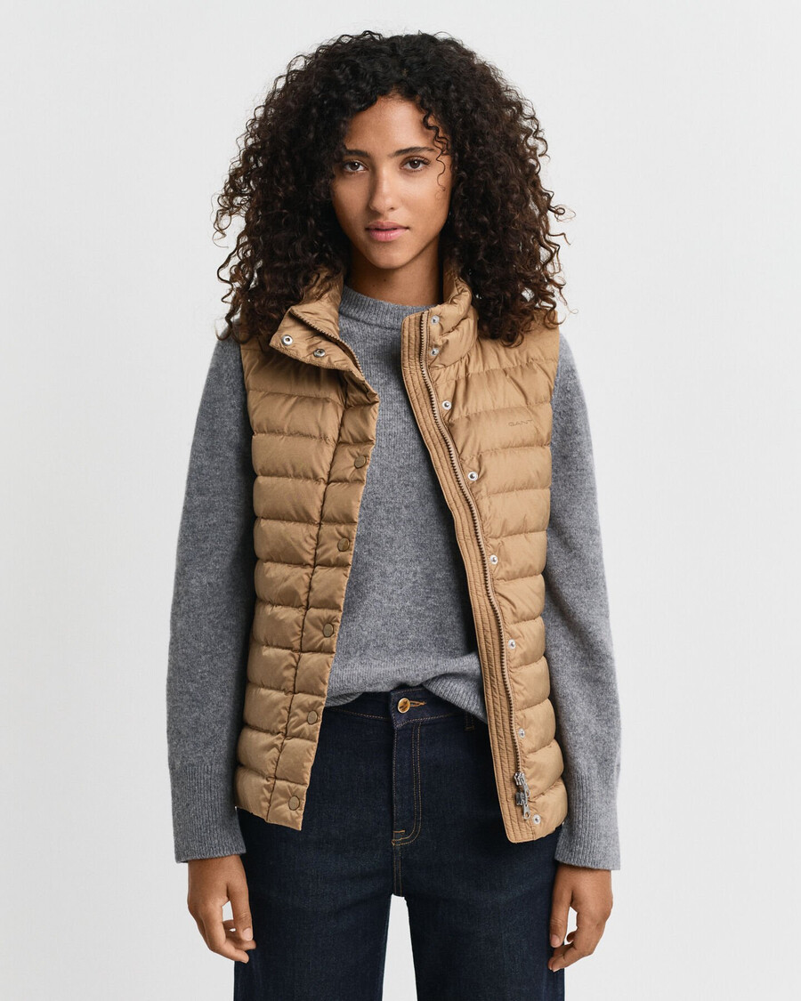 gilet leggero in piuma - caldo cachi