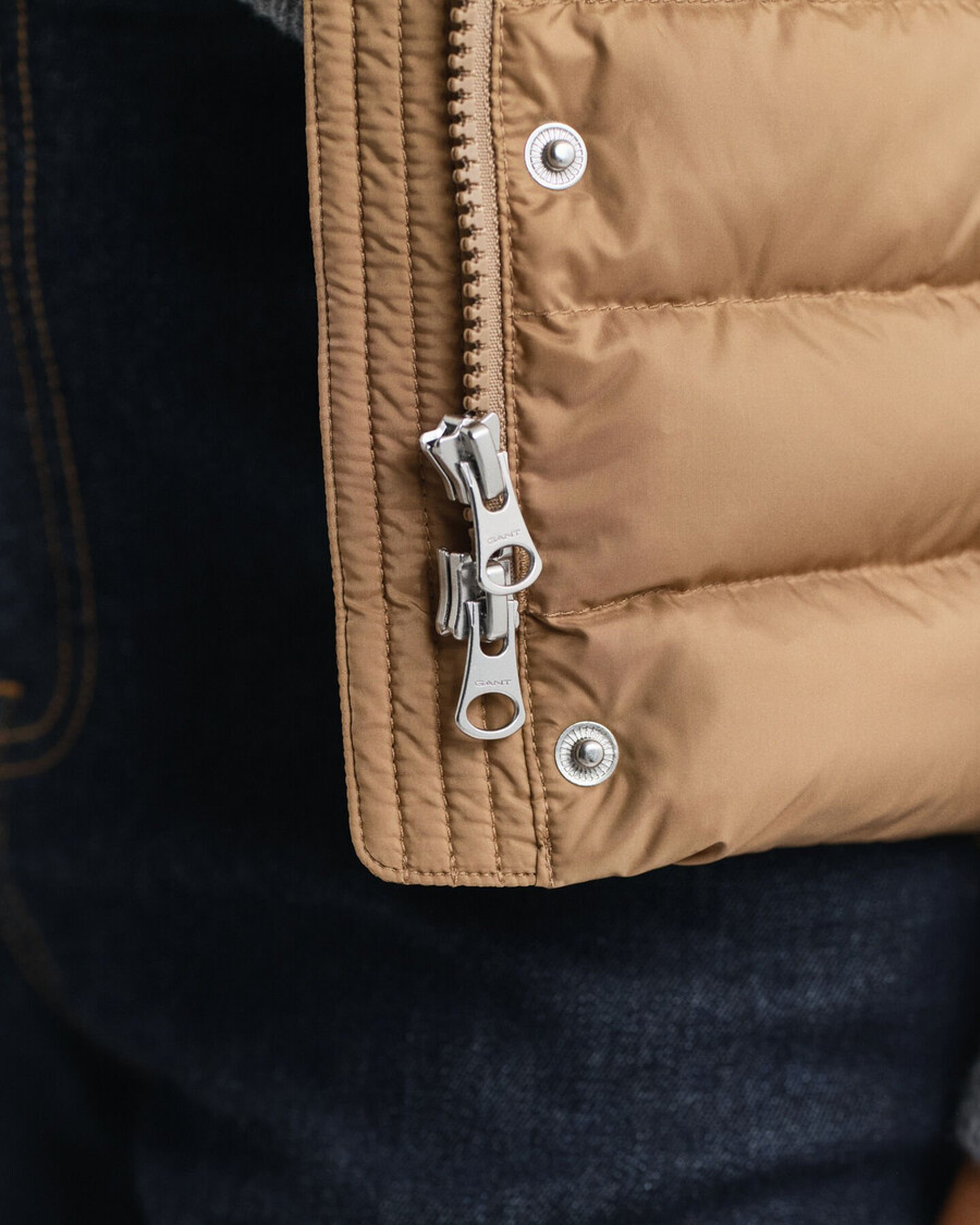 gilet leggero in piuma - caldo cachi