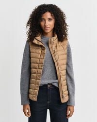 gilet leggero in piuma - caldo cachi