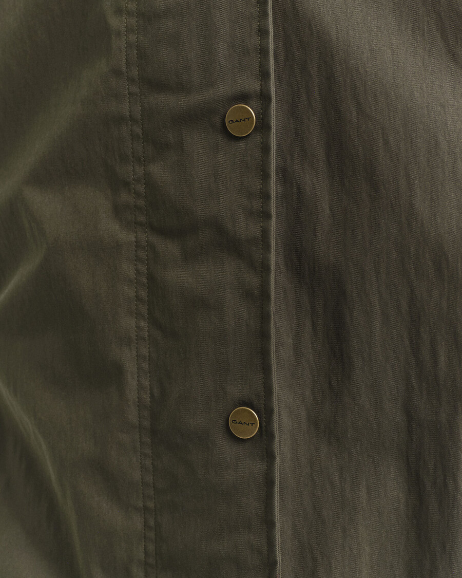 cappotto in cotone cerato - verde muschio scuro