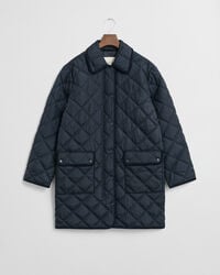 cappotto trapuntato con finiture in velluto a coste - blu sera