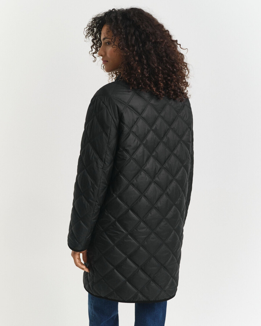 cappotto trapuntato con finiture in velluto a coste - nero