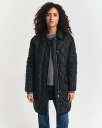 cappotto trapuntato con finiture in velluto a coste - nero