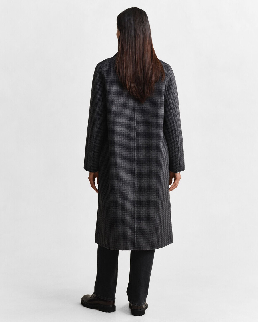 cappotto a quadri cucito a mano - charcoal melange