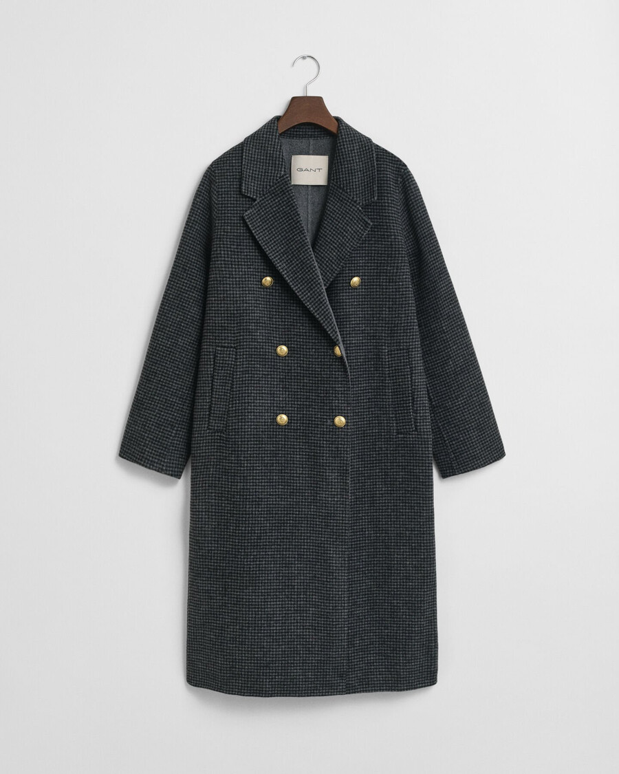 cappotto a quadri cucito a mano - charcoal melange