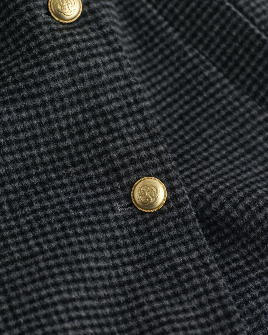 cappotto a quadri cucito a mano - charcoal melange