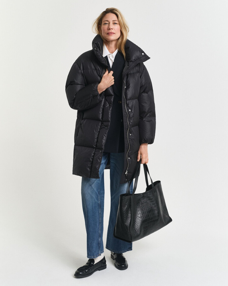 cappotto imbottito dalla vestibilità rilassata - nero