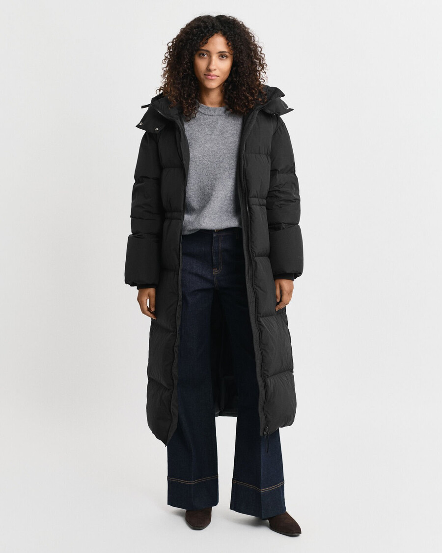 cappotto lungo in piumino - nero