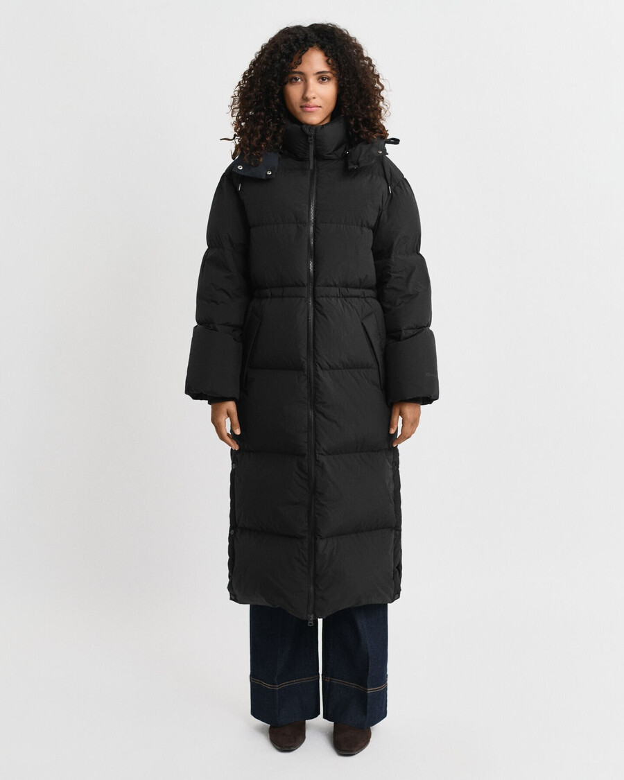 cappotto lungo in piumino - nero