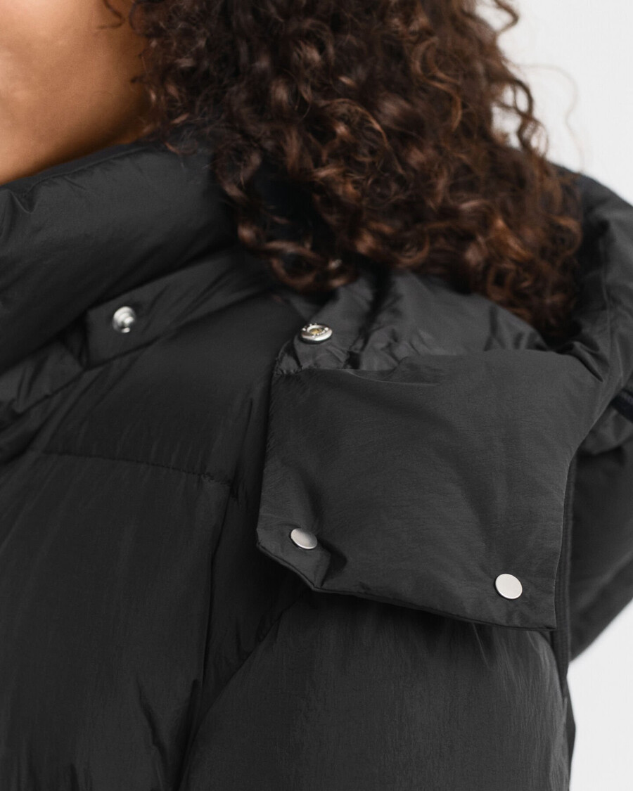 cappotto lungo in piumino - nero