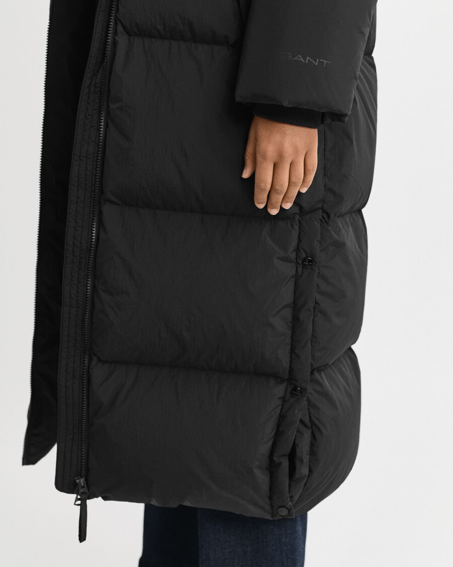 cappotto lungo in piumino - nero