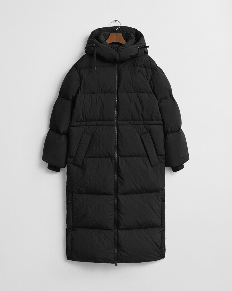 cappotto lungo in piumino - nero